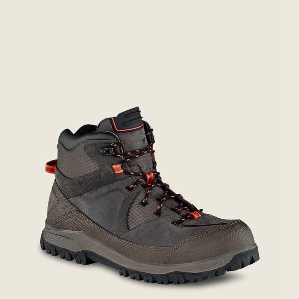 Red Wing Hiking Boots Mens Grey Brown - Trbo - 5-inch Waterproof Safety Toe - 3802719-QC